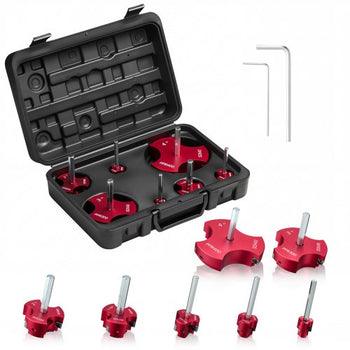 PVC Pipe Reamer Kit, 7-Piece, 3 Blades PVC Fitting Socket Saver, Includes 1/2", 3/4", 1", 1-1/2", 2", 3", 4", Fits Standard 1/2" Drills, Plumbing Tool Kit for SCH40 ABS CPVC Vent Drain Pipes