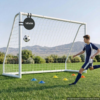 Soccer Goal 10 x 6.5 FT PVC Soccer Goal for Backyard with PE Net, Portable & Weatherproof Set, with High-Strength PE Net, Target, Cones, for Kids & Adults Outdoor Backyard Practice Training