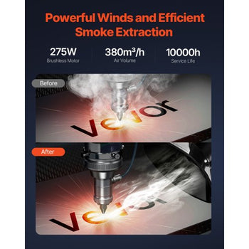 Soldering Fume Extractor with Dual Hoses, 275W Brushless Solder Smoke Absorber with 4-Stage Filters & 10 Speeds, 380m³/h Strong Suction Smoke Purifier for Soldering, Laser Engraving, DIY Welding