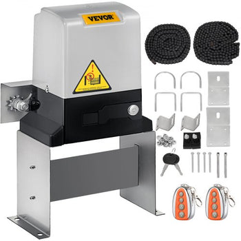 Automatic Sliding Gate Opener 1400LBS with 2 Remote Controls, Gate Operator Hardware Kit for Security, Move Speed 43ft Per Min, Electric Rolling Driveway Slide Gate Motor
