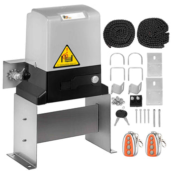 Automatic Sliding Gate Opener 1400LBS with 2 Remote Controls, Gate Operator Hardware Kit for Security, Move Speed 43ft Per Min, Electric Rolling Driveway Slide Gate Motor