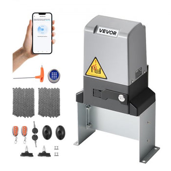 Automatic Gate Opener, 900W Electric Sliding Gate Opener for Doors up to 65.6ft 4409lbs, Chain Drive Rolling Door Motor with Infrared Sensor & 2 Remote Controls, Driveway Gates Opening System