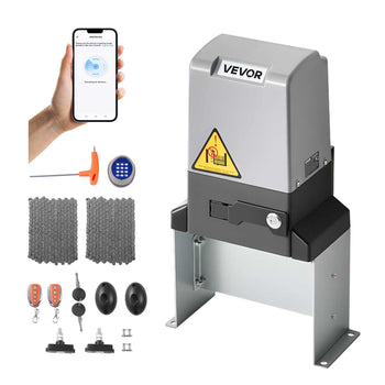 Automatic Gate Opener, 900W Electric Sliding Gate Opener for Doors up to 65.6ft 4409lbs, Chain Drive Rolling Door Motor with Infrared Sensor & 2 Remote Controls, Driveway Gates Opening System