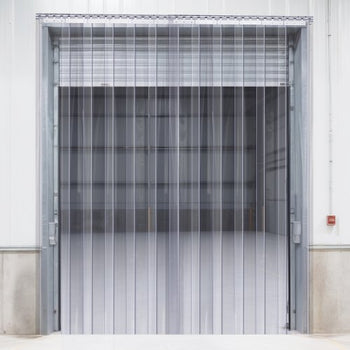 Strip Curtain 16PCS, 96" Height, 96" Width, 0.08" Thickness, Clear Smooth Plastic Door Strips with 50% Overlap, PVC Strip Door Curtain Freezer Curtain for Warehouses, Walk in Freezers, Coolers