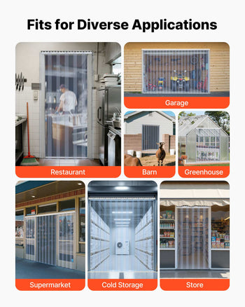 Clear PVC Strip Curtain, 84 in Height x 38 in Width x 0.08 in Thickness, 6 PCS Walk in Freezer Cooler Curtain Strips, Thermal Insulating Plastic Door Strips for Warehouse, Freezer, Garage Doors