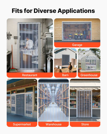 Clear PVC Strip Curtain, 84 in Height x 72 in Width x 0.08 in Thickness, 12 PCS Walk in Freezer Cooler Curtain Strips, Smooth Waterproof Plastic Door Strips for Warehouse, Freezer, Garage Doors