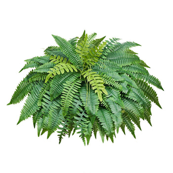 Artificial Ferns, 50 Inch Fake Boston Fern Bush Plant with 96 Fronds, Large Faux Greenery for Indoor and Outdoor Decor, Silk & LDPE, Realistic for Home Porch Garden Office Living Room Planter