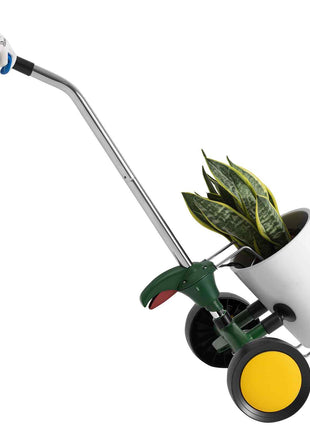 Garden Pot Mover, Heavy Duty Plant Dolly Cart with Adjustable Grabbing Arm, Max 143 LBS Weight Capacity, Potted Plant Mover Dolly with Suction Cup and Secure Lock, Fits for Indoor & Outdoor Use