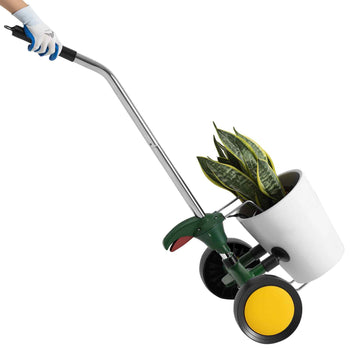 Garden Pot Mover, Heavy Duty Plant Dolly Cart with Adjustable Grabbing Arm, Max 143 LBS Weight Capacity, Potted Plant Mover Dolly with Suction Cup and Secure Lock, Fits for Indoor & Outdoor Use