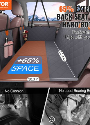 Back Seat Extender, Dog Car Seat Cover for Back Seat Bed with Mesh Window and Storage Pocket, Supports 400lbs Dog Hammock for Car Dog Car Bed 57.4"x30.3" for Truck