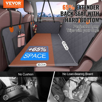 Back Seat Extender, Dog Car Seat Cover for Back Seat Bed with Mesh Window and Storage Pocket, Supports 400lbs Dog Hammock for Car Dog Car Bed 57.4"x30.3" for Truck