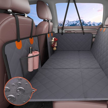 Back Seat Extender, Dog Car Seat Cover for Back Seat Bed with Mesh Window and Storage Pocket, Supports 400lbs Dog Hammock for Car Dog Car Bed 57.4"x30.3" for Truck