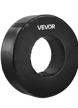 Football Tackle Wheel, Football Tackling Dummy, Waterproof PVC and High-Density Sponge Tackle Ring, Dummies Training Equipment with Straps, for Blocking, Hitting Drills and Practice, Black, 1PCS
