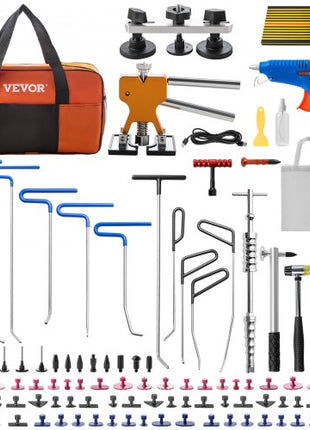Paintless Dent Removal Rods, 89 PCS Paintless Dent Repair Tools, Golden Lifter Puller Car Dent Repair Kit, Glue Puller Tabs Dent Puller Kit for Auto Dent Removal, Minor Dents, Door Dings