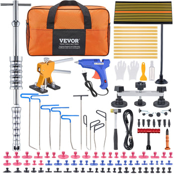 Paintless Dent Removal Rods, 89 PCS Paintless Dent Repair Tools, Golden Lifter Puller Car Dent Repair Kit, Glue Puller Tabs Dent Puller Kit for Auto Dent Removal, Minor Dents, Door Dings