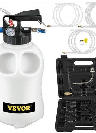 Transmission Fluid Pump 2 Way ATF Refill System Dispenser, Oil and Liquid Extractor 10 Liter Large Capacity, Automatic Transmission Fluid Pump Tool Set with 14 Pieces ATF Filler Adapters