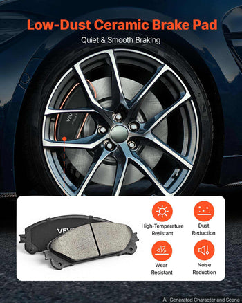 Front & Rear Brake Kit Ceramic Brake Pads & Hollow Brake Rotors Kit, Compatible with 2010-2015 Lexus RX350, 2010-2015 Lexus RX450H, 2015-2019 Toyota Highlander, 2011-2020 Toyota Sienna