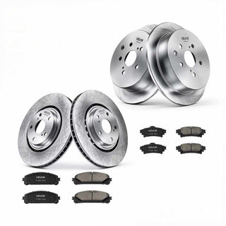 Front & Rear Brake Kit Ceramic Brake Pads & Hollow Brake Rotors Kit, Compatible with 2010-2015 Lexus RX350, 2010-2015 Lexus RX450H, 2015-2019 Toyota Highlander, 2011-2020 Toyota Sienna