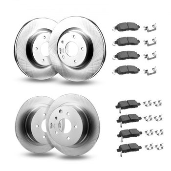 Front and Rear Brake Kit Compatible with 2013 Nissan Altima (Base, SL, SV & S Sedan), 2014-2018 Nissan Altima, 2019-2023 Nissan Altima (with Manual Parking Brake), Hollow Structure Front Rotors