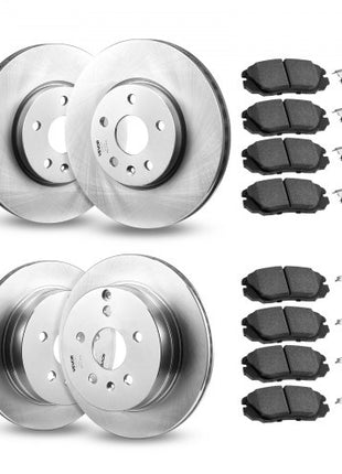 Front and Rear Brake Kit Compatible with 2010-2017 Chevrolet Equinox, 2010-2017 GMC Terrain, Hollow Brake Rotors Ceramic Brake Pads Replacement Kit, 12.7 in Front Rotors, 12 in Rear Rotors