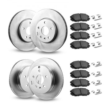Front and Rear Brake Kit Compatible with 2010-2017 Chevrolet Equinox, 2010-2017 GMC Terrain, Hollow Brake Rotors Ceramic Brake Pads Replacement Kit, 12.7 in Front Rotors, 12 in Rear Rotors