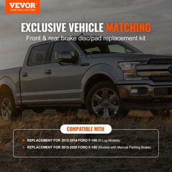 Front and Rear Brake Kit Compatible with 2012-2020 Ford F-150(MPB Only), Drilled and Slotted Brake Rotors Ceramic Brake Pads Replacement, 13.8" Front Rotors 13.7" Rear Rotors