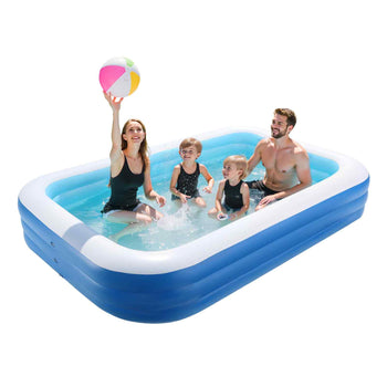 Inflatable Pool, 118 x 67 x 20 inch Large Inflatable Swimming Pool, Family Large Swimming Pools with Repair Patches, Blow Up Pools for Kids, Adults, Family, Indoor Outdoor, Summer Water Party