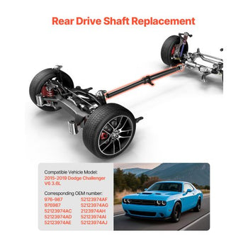 Rear Drive Shaft, 71.7"-73.2" Prop Shaft Driveshaft Assembly Compatible with 2015-2019 Dodge Challenger V6 3.6L, Replace #976-987 976987 52123974AC 52123974AD 52123974AE 52123974AF