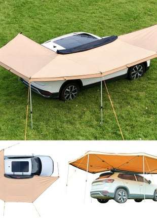 270 Degree Awning, 133 sq.ft Driver Side Vehicle Awning, Waterproof UV50+ Car Side Awnings with Carry Bag, All-Weather Free-Standing Overland Awnings Car Shelter for SUV Van Truck Camping
