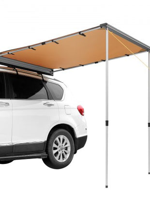Car Side Awning, Large 4.6'x6.6' Shade Coverage Vehicle Awning, PU3000mm UV50+ Retractable Car Awning with Waterproof Storage Bag, Suitable for Truck, SUV, Van, Campers