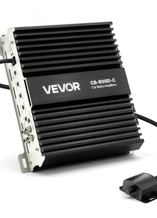 Monoblock Car Amplifier, 800W RMS MAX, 1/2/4 Ohm Stable, 1-Channel Class D Car Audio Amplifier with Remote Subwoofer Level Control, Low Pass Filter, Bass Boost & Phase Shift, Volume Controller