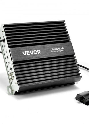 Monoblock Car Amplifier, 1200W RMS MAX, 1/2/4 Ohm Stable, 1-Channel Class D Car Audio Amplifier with Remote Subwoofer Level Control, Low Pass Filter, Bass Boost & Phase Shift, Volume Controller