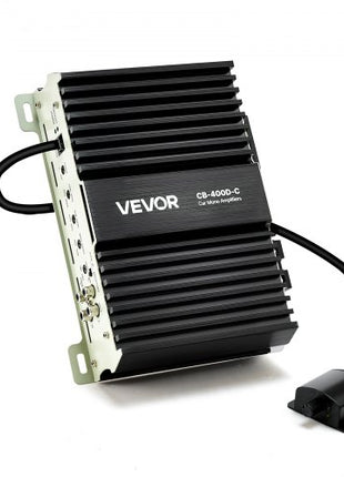Monoblock Car Amplifier, 400W RMS MAX, 1/2/4 Ohm Stable, 1-Channel Class D Car Audio Amplifier with Remote Subwoofer Level Control, Low Pass Filter, Bass Boost & Phase Shift, Volume Controller