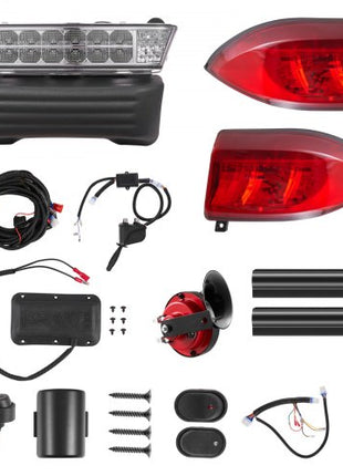Golf Cart Light Kit, 12V, Street Legal LED Headlight and Taillight Kit with Wiring Harness, Turn Signals, Hazard Light, Switch Horn, Brake Pad, ABS Housing, for Club Car Precedent 2004-2008