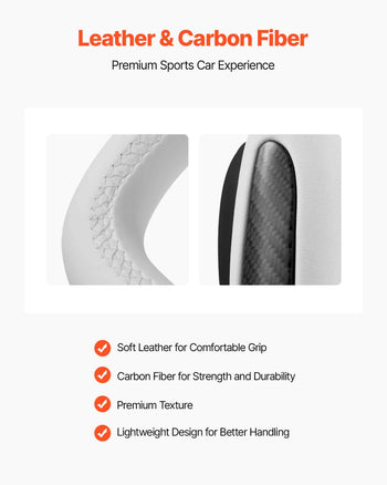 Steering Wheel for 2016-2023 Tesla Model 3, Carbon Fiber Steering Wheel D-Shaped Flat-Bottom with Heating Function, Leather Grip with Non-Slip Texture, Accessories Replacement for Model 3, White