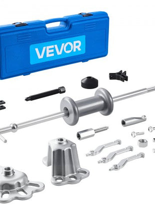 9-Way Slide Hammer Puller Set, 15PCS Front Wheel Hub Bearing Remover & Rear Wheel Axle Hub Dent Shaft Puller Tool Kit, Axle Bearing Puller Tool Kit and Slide Hammer Remover Set with Carry Box