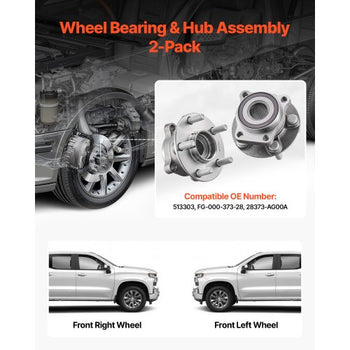2PCS Front Wheel Bearing & Hub Assembly Fit for 2014 Subaru Forester 2.5i Convenience Limited Premium Sport Utility Impreza WRX Hatchback 4-Door 2.5L OEM 513303, Wheel Bearing Hub Assembly Set