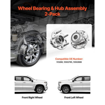 2PCS Front/Rear Wheel Bearing & Hub Assembly Fit for 2020 Chevy Impala LT Premier Sedan 2017 Equinox LS Sport Utility Buick Regal Cadillac XTS Livery Hearse OEM 513288, Wheel Bearing Hub Set