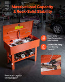 Parts Washer 40-Gallon, 17 Gallon Solvent Capacity, 1 Gallon per Minute Max Pump Output, Steel Cabinet Electric Pump Automotive Parts Washer Cleaner for Wheel Bearings, Gears, and Carburetors