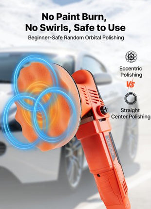 Car Buffer Polisher, 6-Inch Dual Action Polisher Buffer Waxer, 650W 6 Variable Speeds 2000-6800RPM Random Orbital Polisher Kit for Cars Detailing, Waxing, Polishing