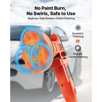 Car Buffer Polisher, 6-Inch Dual Action Polisher Buffer Waxer, 650W 6 Variable Speeds 2000-6800RPM Random Orbital Polisher Kit for Cars Detailing, Waxing, Polishing