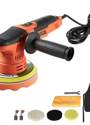Car Buffer Polisher, 6-Inch Dual Action Polisher Buffer Waxer, 650W 6 Variable Speeds 2000-6800RPM Random Orbital Polisher Kit for Cars Detailing, Waxing, Polishing