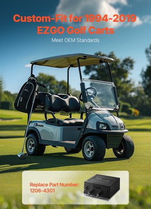 Golf Cart Speed Controller, 36V and 350A, DC Motor Controller Replacement for 1994-2019 EZGO Golf Carts, IP65 Rated Protection, Aluminum Alloy & ABS Housing, Compatible with 1206-4301 Models
