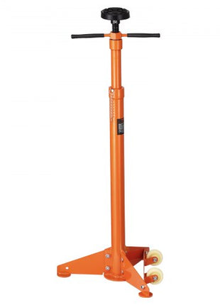 Underhoist Support Stand, 3/4 Ton Capacity Under Hoist Jack Stand, Lifting from 38.4 to 75.4 in, Bearing Mounted Spin Handle, Self-Locking Threaded Screw, Two Wheels, Support Vehicle Components