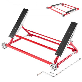 Portable Car Lift, 4400 lbs Capacity, Heavy Duty Steel Quick Lift with 23" Max Height, Adjustable Width and Wheels, Manual Lifting for Cars, Compact SUVs, Mini Trucks, Home Garage or Shop Use