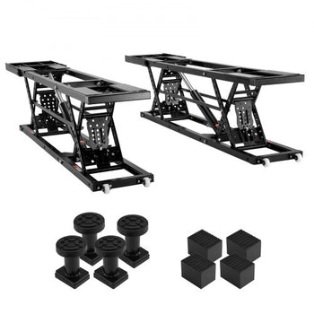 Car Lift, 25.6" Max. Height, 5,000 LBS Capacity Portable Car Lift, with Extended-Length Plates, Heavy-duty Carbon Steel Truck Lift with 120V Power Unit, Auto Car Jack Lifts for Home Garage Shop