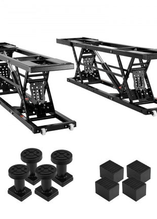 Car Lift, 7,000 LBS Capacity Portable Car Lift, with Extended-Length Plates, 26.8" Max. Height, Heavy-duty Carbon Steel Truck Lift with 120V Power Unit, Auto Car Jack Lifts for Home Garage Shop