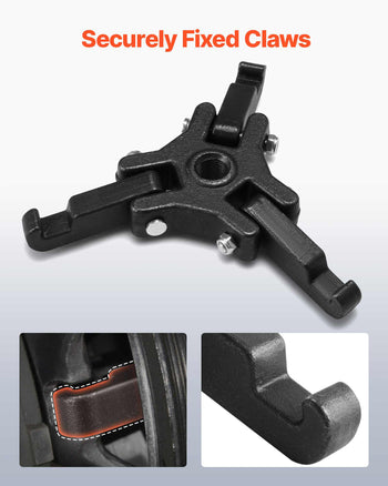 Harmonic Balancer Puller Kit, Adjustable 3-Jaw Puller Fits Most Late Model Vehicles, 3-Jaw Pulley Puller Set with 4 Forcing Rods for Removing Harmonic Balancers Without Removing the Radiator