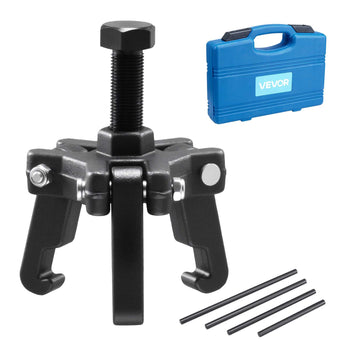 Harmonic Balancer Puller Kit, Adjustable 3-Jaw Puller Fits Most Late Model Vehicles, 3-Jaw Pulley Puller Set with 4 Forcing Rods for Removing Harmonic Balancers Without Removing the Radiator