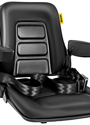 Universal Fold Down Forklift Seat with Retractable Safety Belt, Armrest,Adjustable Seat for Excavator, Forklift, Tractor, Skid Loader, Backhoe Dozer Telehandler